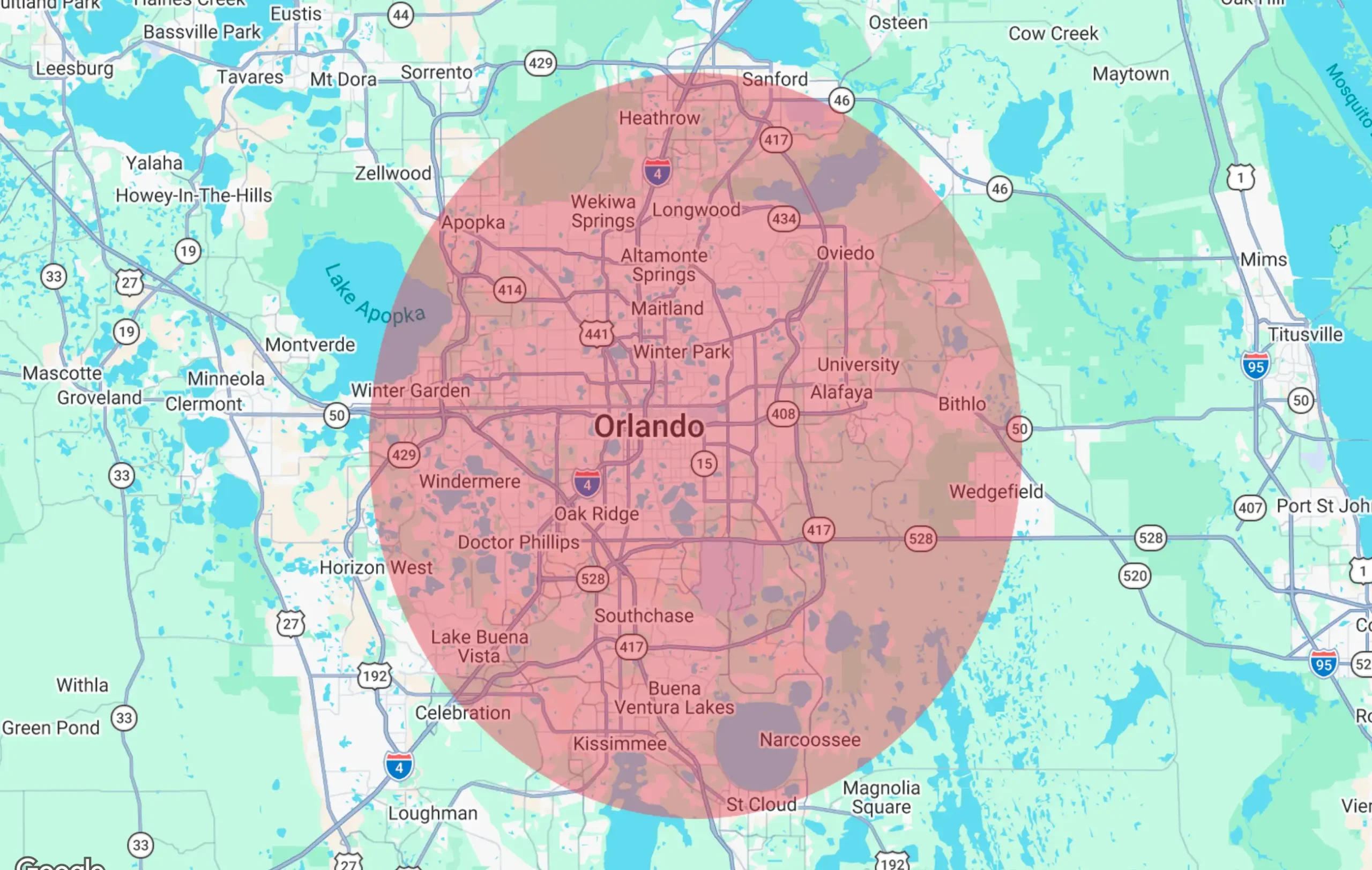 mapa orlando junk removal